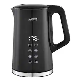 Brentwood - 1.7L 1100W BPA Free 360 Cordless Cool Touch Digital Electric Kettle - Black
