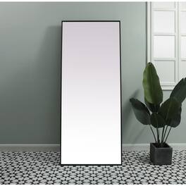 Elegant Decor - Metal Frame Rectangle Full Length Mirror 30x72 Inch - Black