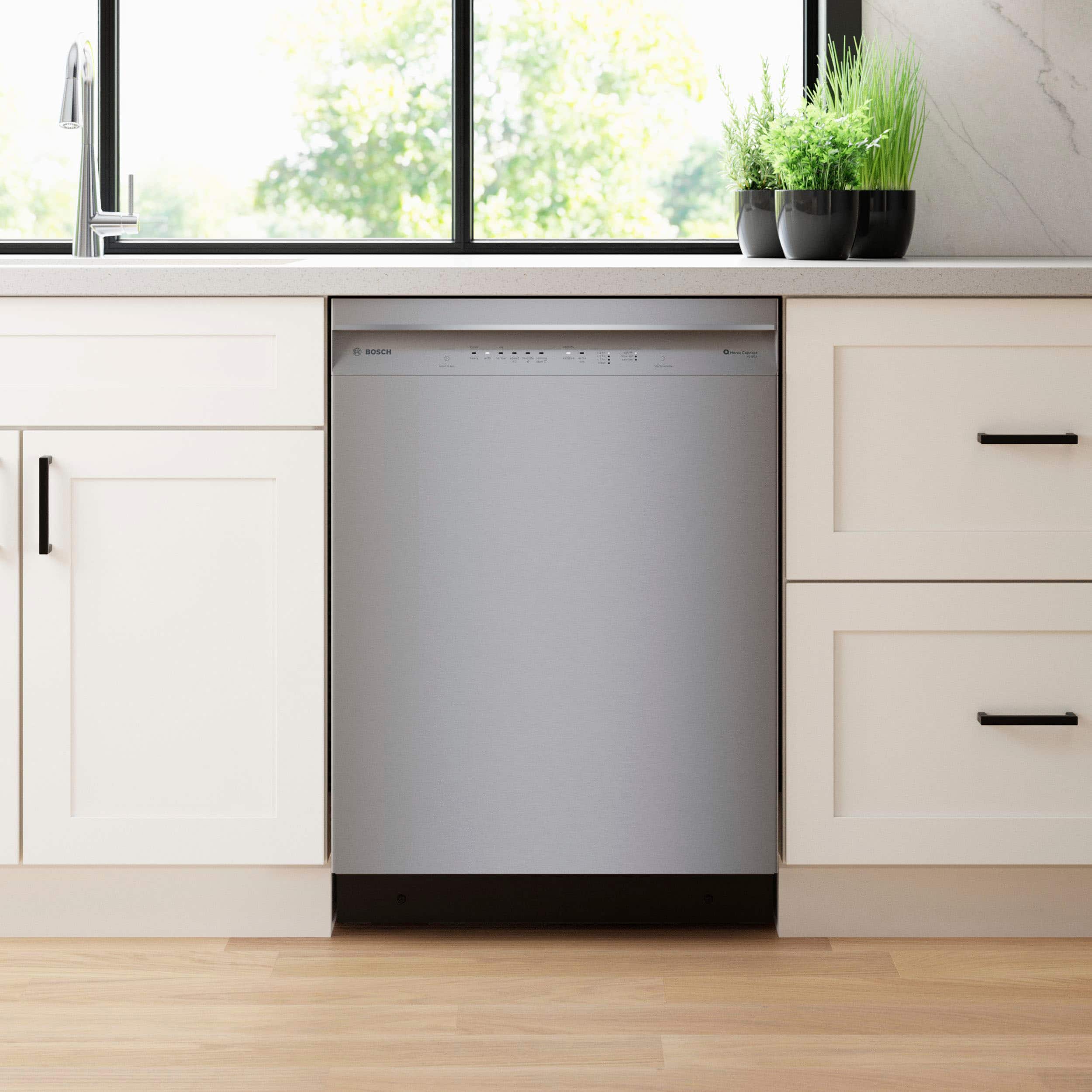 Alt View 26. Bosch - 300 Series 24" Front Control Smart Built-In Stainless Steel Tub Dishwasher with 3rd Rack and AquaStop Plus, 46 dBA - Stainless Steel.
