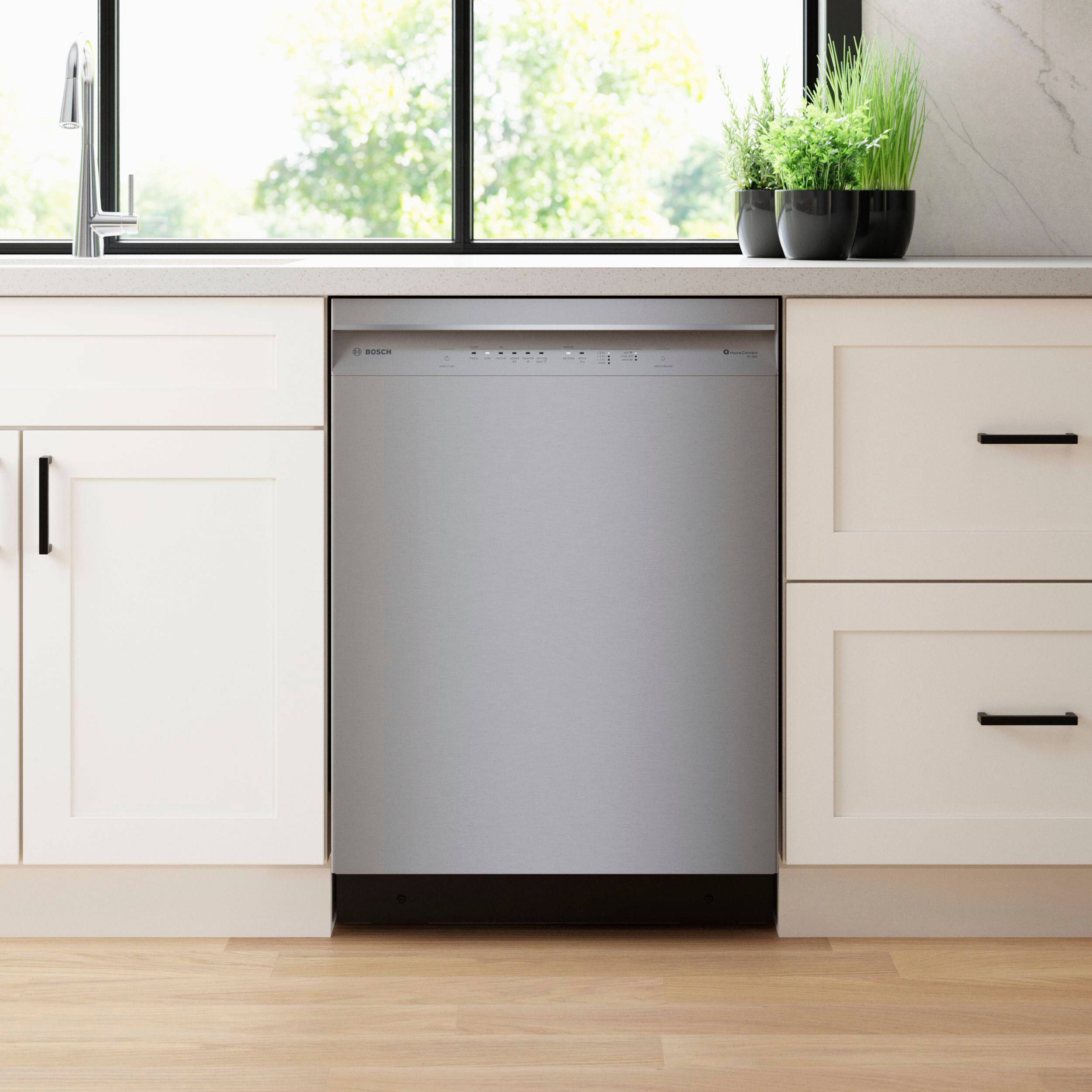 Alt View 26. Bosch - 300 Series 24" Front Control Smart Built-In Stainless Steel Tub Dishwasher with 3rd Rack and AquaStop Plus, 46 dBA - Stainless Steel.