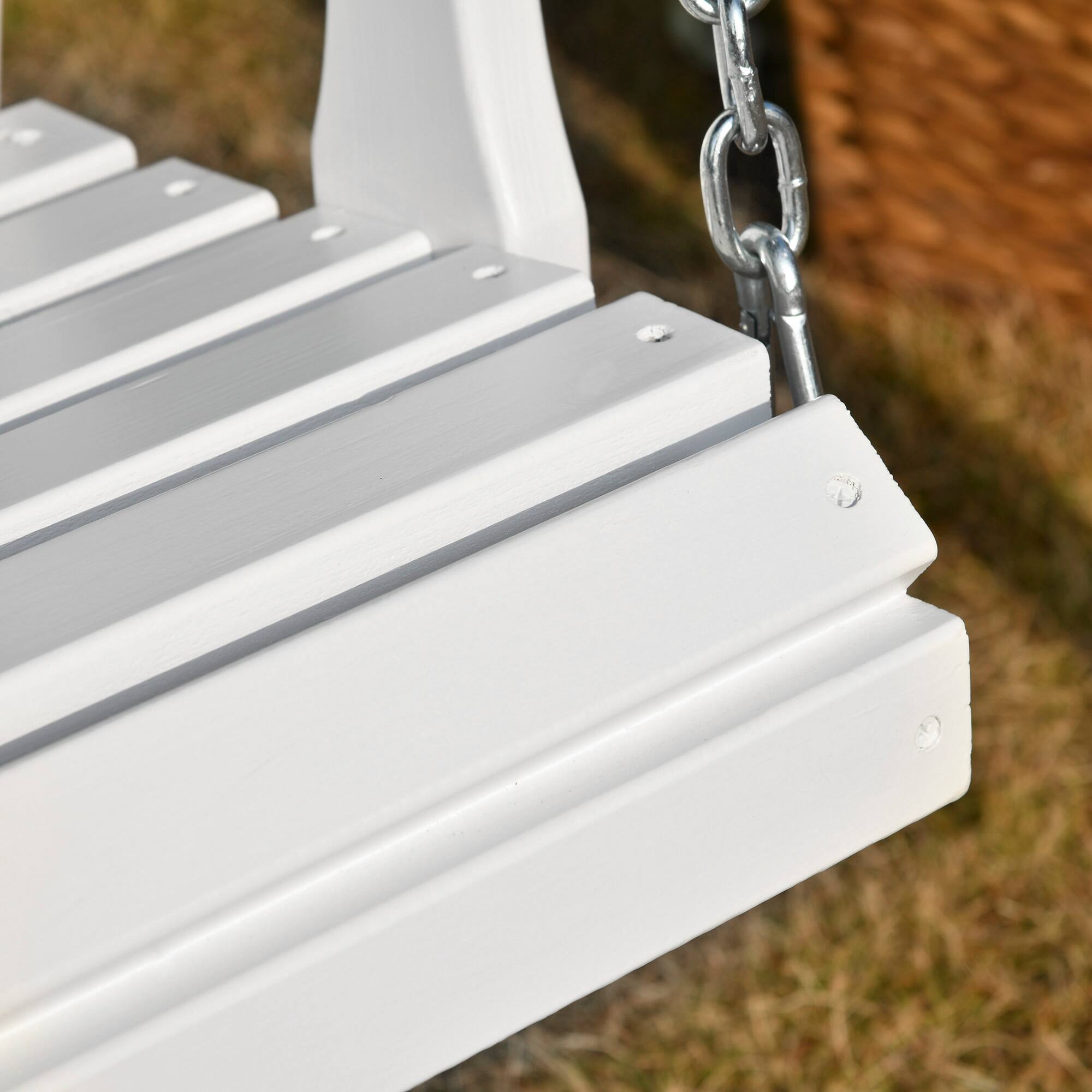 Alt View 4. Outsunny - Outsunny Porch Swing with Chains and Cupholders 2 Person Wooden Patio Swing Chair.