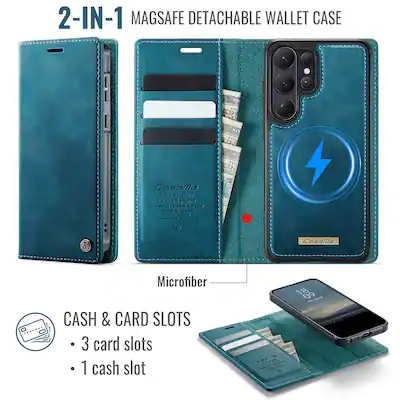 Dteck for Samsung Galaxy S26 Ultra Detachable Wallet Case, 2 in 1 PU Leather Flip Folio Case with RFID Blocking Phone Cover Green - Best Buy Dteck for Samsung Galaxy S26 Ultra Detachable Wallet Case, 2 in 1 PU Leather Flip Folio Case with RFID Blocking Phone Cover Green - Best Buy