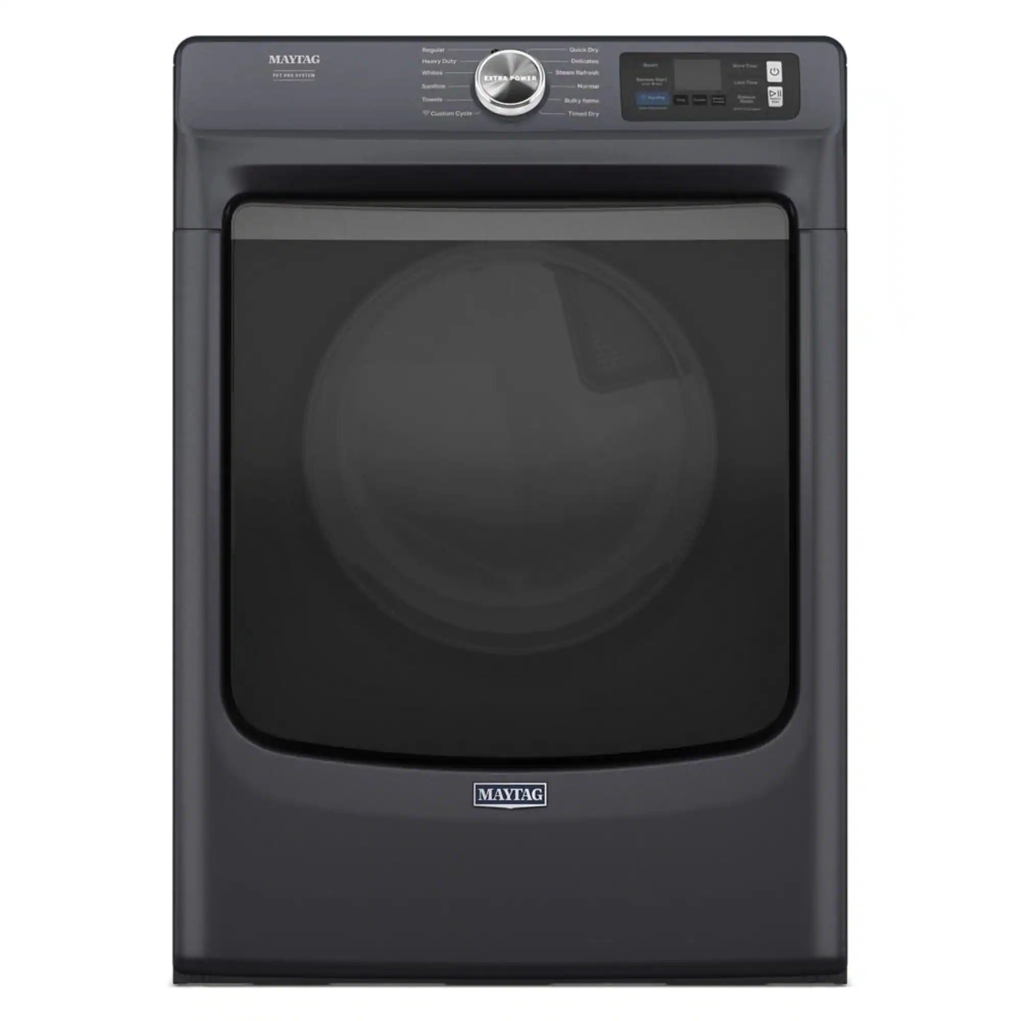 Maytag - 7.4 Cu. Ft. Smart Gas Dryer with Steam and Pet Pro System - Midnight Steel