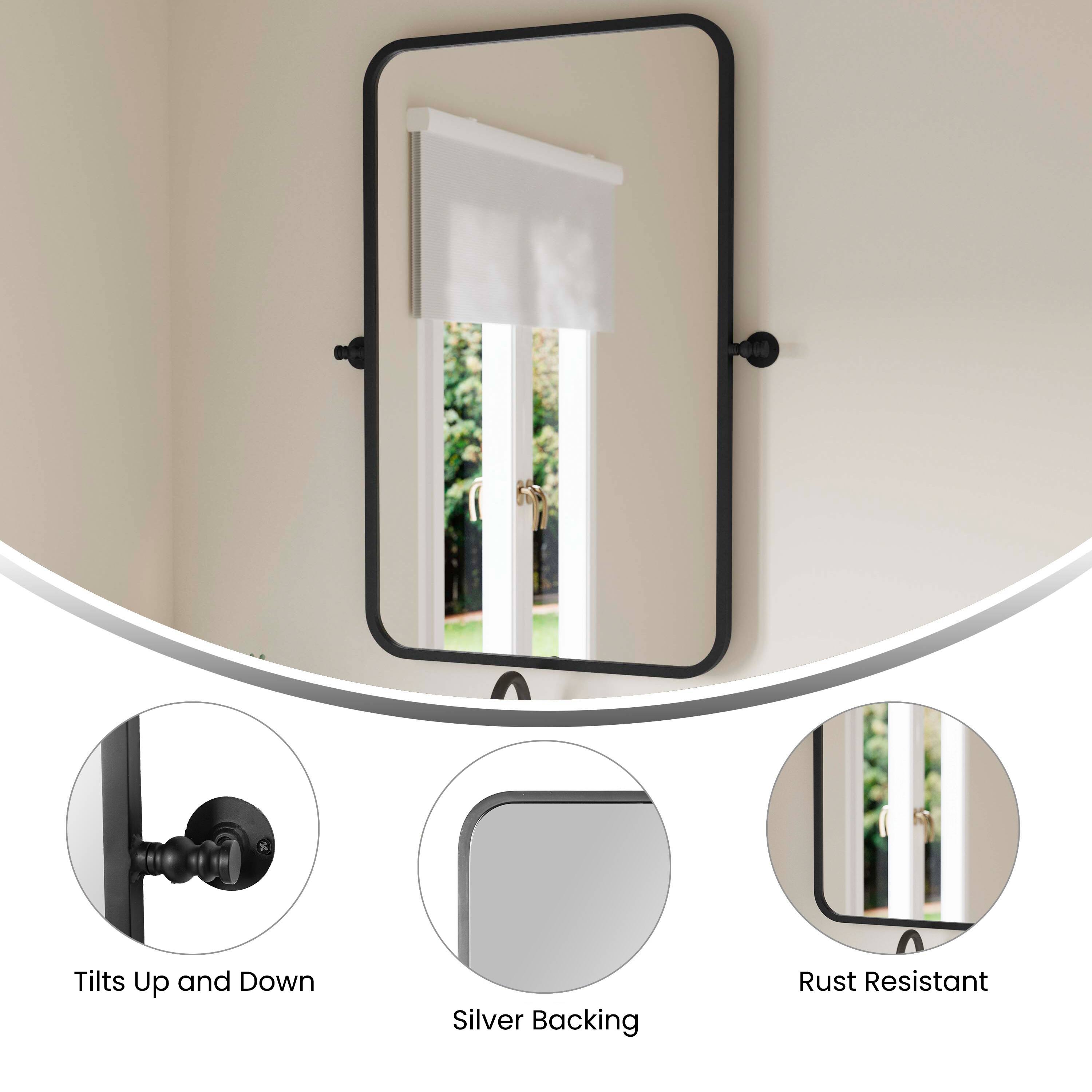 - Tilts Up and Down
- Silver Backing
- Rust Resistant