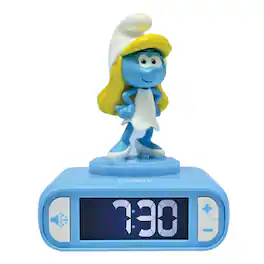 Lexibook - Smurfs Ette Night Light Alarm Clock with Sounds - Blue