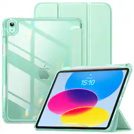 DTTO - Case for iPad A16 11-inch 2025 & 10th Gen 10.9-inch 2022, Matte Slim Hard Back, Soft TPU Frame, Pencil Holder - Light Green