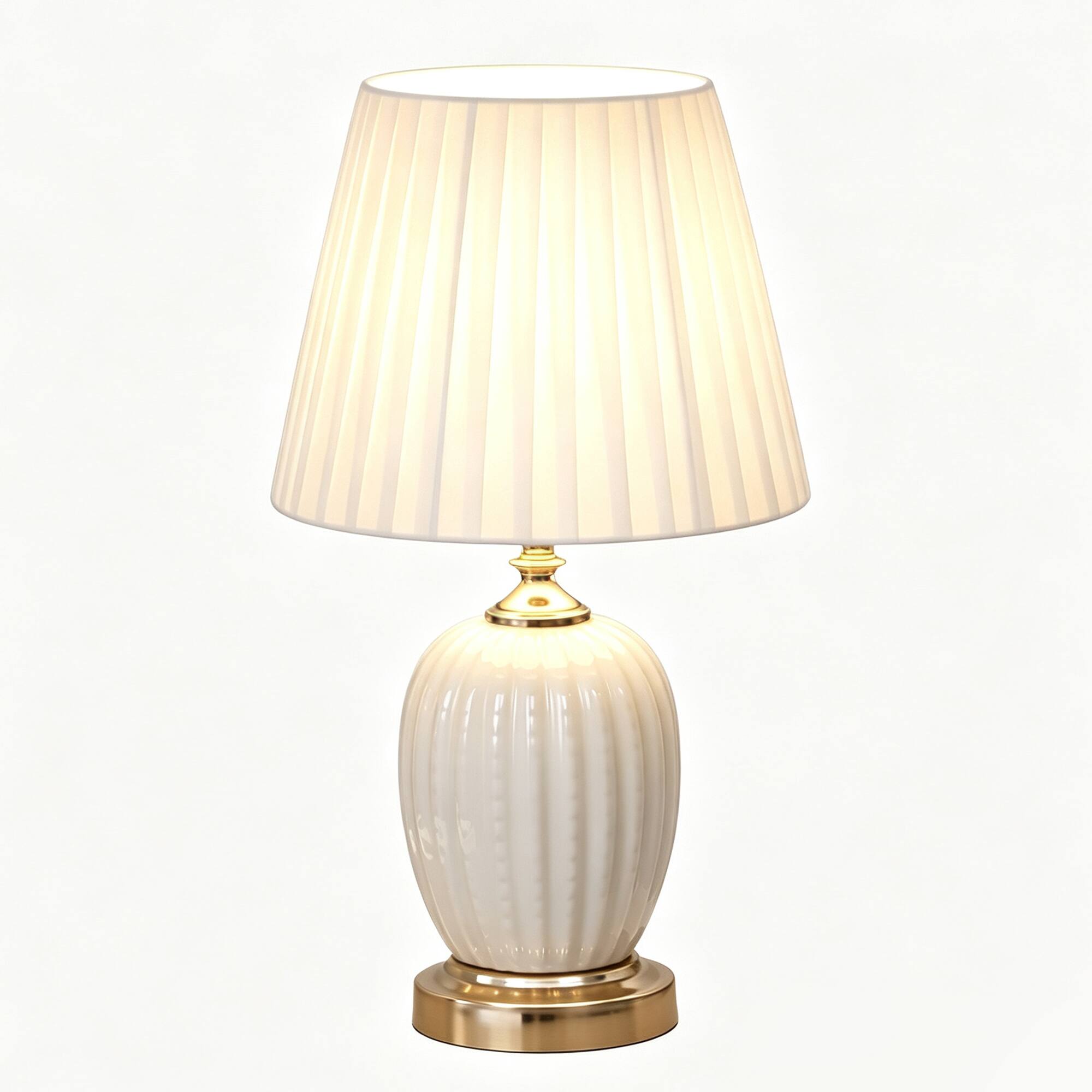 Angle. partphoner - 21.7in White Crackle Glaze Ceramic Table Lamp - White.