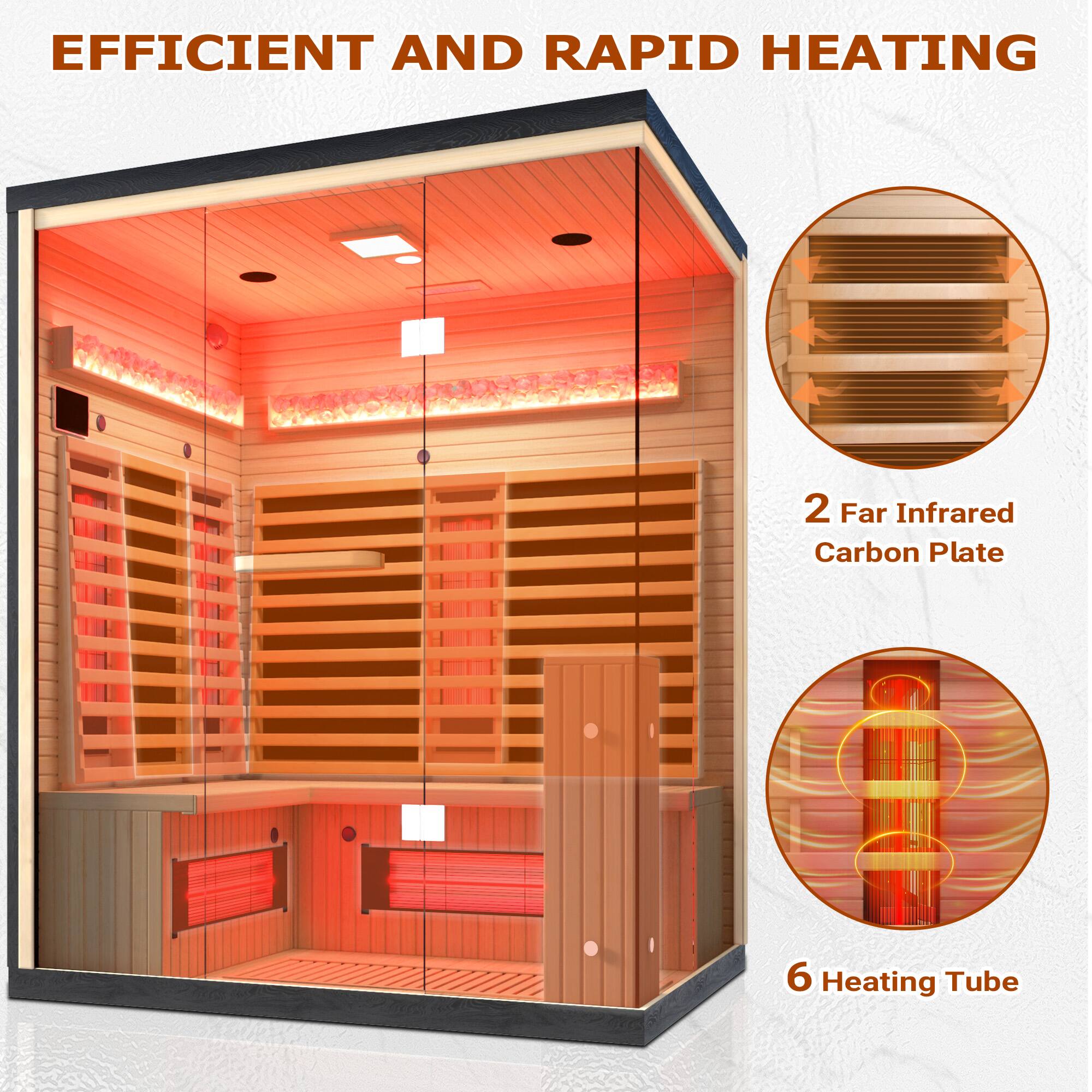 EFFICIENT AND RAPID HEATING

2 Far Infrared Carbon Plate

6 Heating Tube