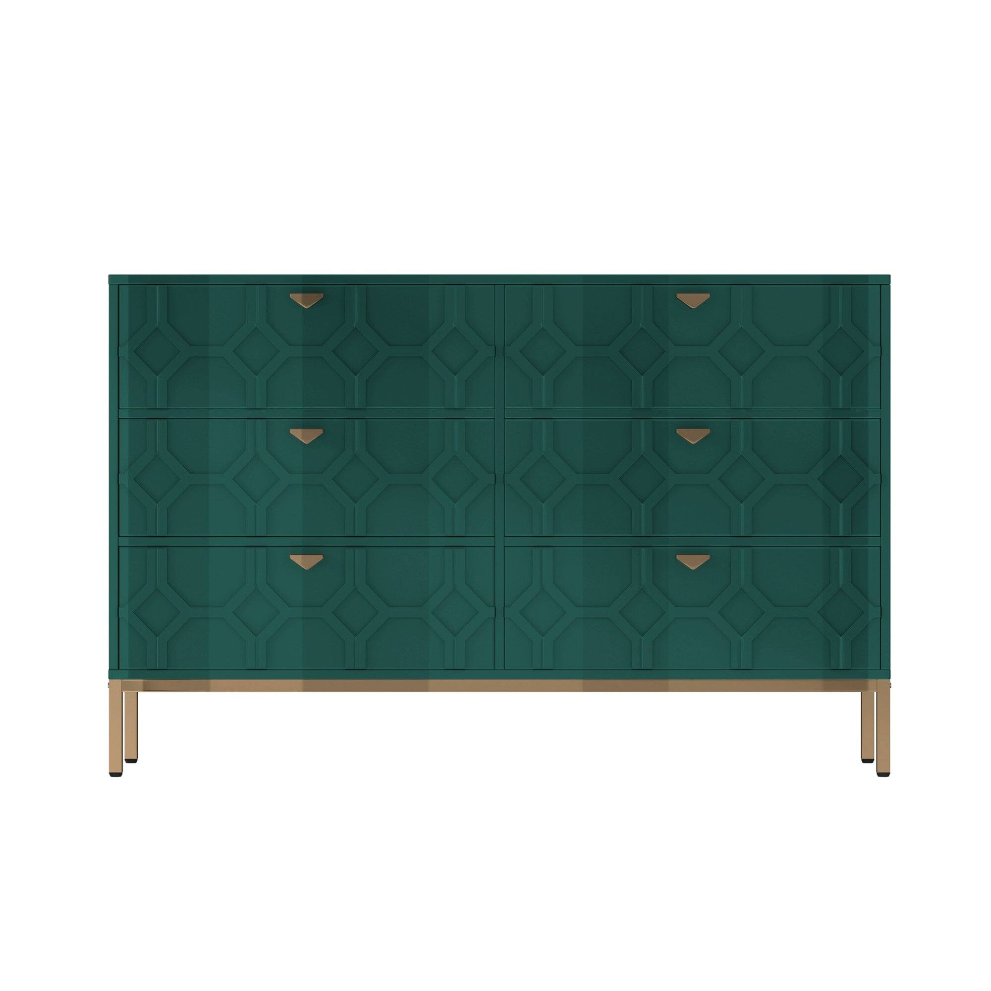 Alt View 1. Boyel Living - 31.77 in. H Freestanding Storage Cabinet Green 6 Drawer Accent Cabinet - Green.