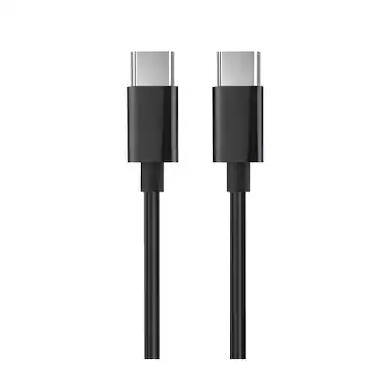 Front. Reiko - Usb C To Type C Charge & Sync Data Cable 3.3 Ft In Black - Black.