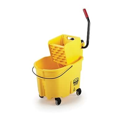 Front. RubberMaid - WaveBrake 2.0 Janitorial Side-Press Bucket and Wringer, 35 Quart , Yellow.