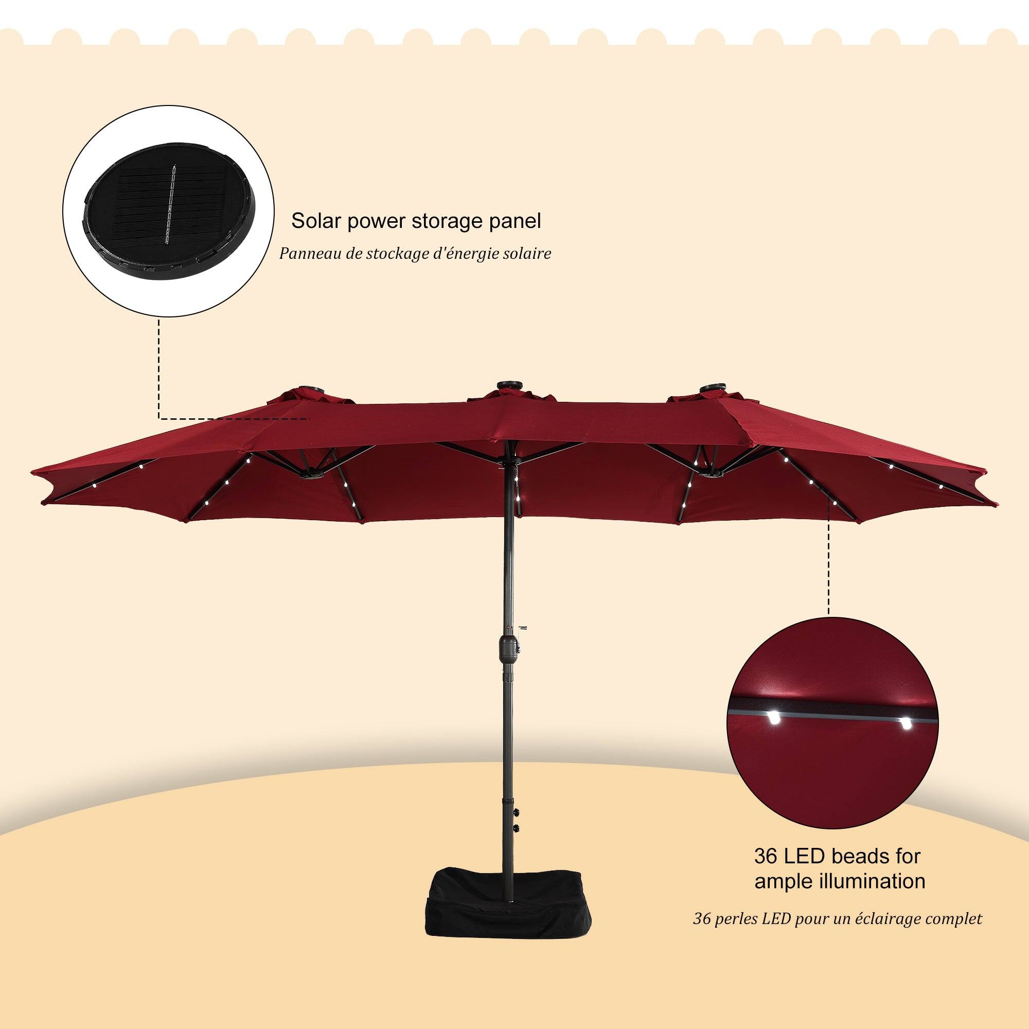 Solar power storage panel  
Panneau de stockage d'énergie solaire  

36 LED beads for ample illumination  
36 perles LED pour un éclairage complet