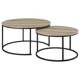 Coaster Co. of America - Lainey 2-piece Round Nesting Coffee Table - Distressed Pine