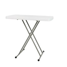 Emma + Oliver - Height Adjustable Plastic Folding TV Tray/Laptop Table - Granite White