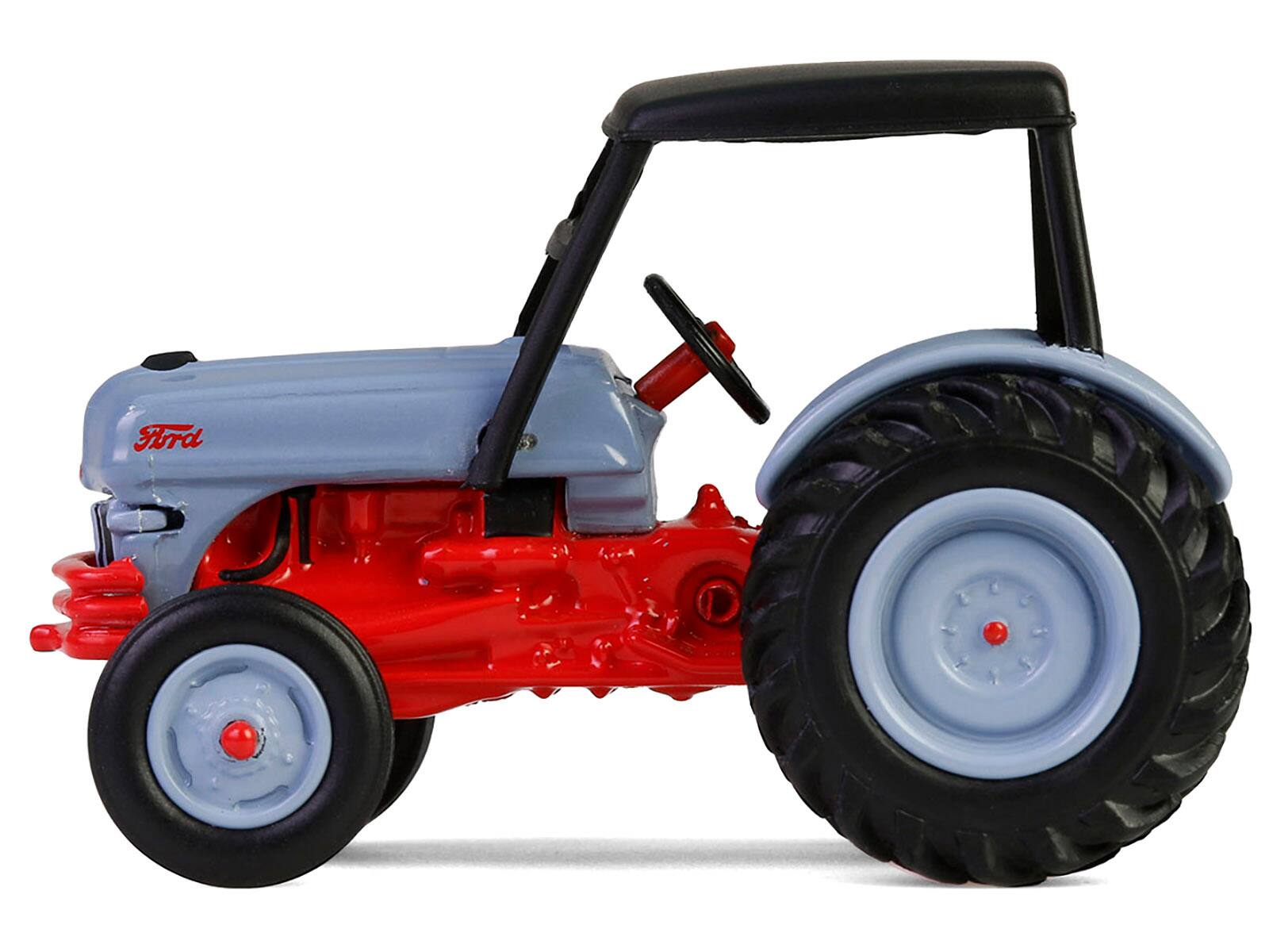 Angle. Greenlight - 1952 Ford 8N Tractor Red and Gray with Black Canopy "Down on the Farm" Series 10 1/64 Diecast Model by Greenlight - Red and Gray with Black.