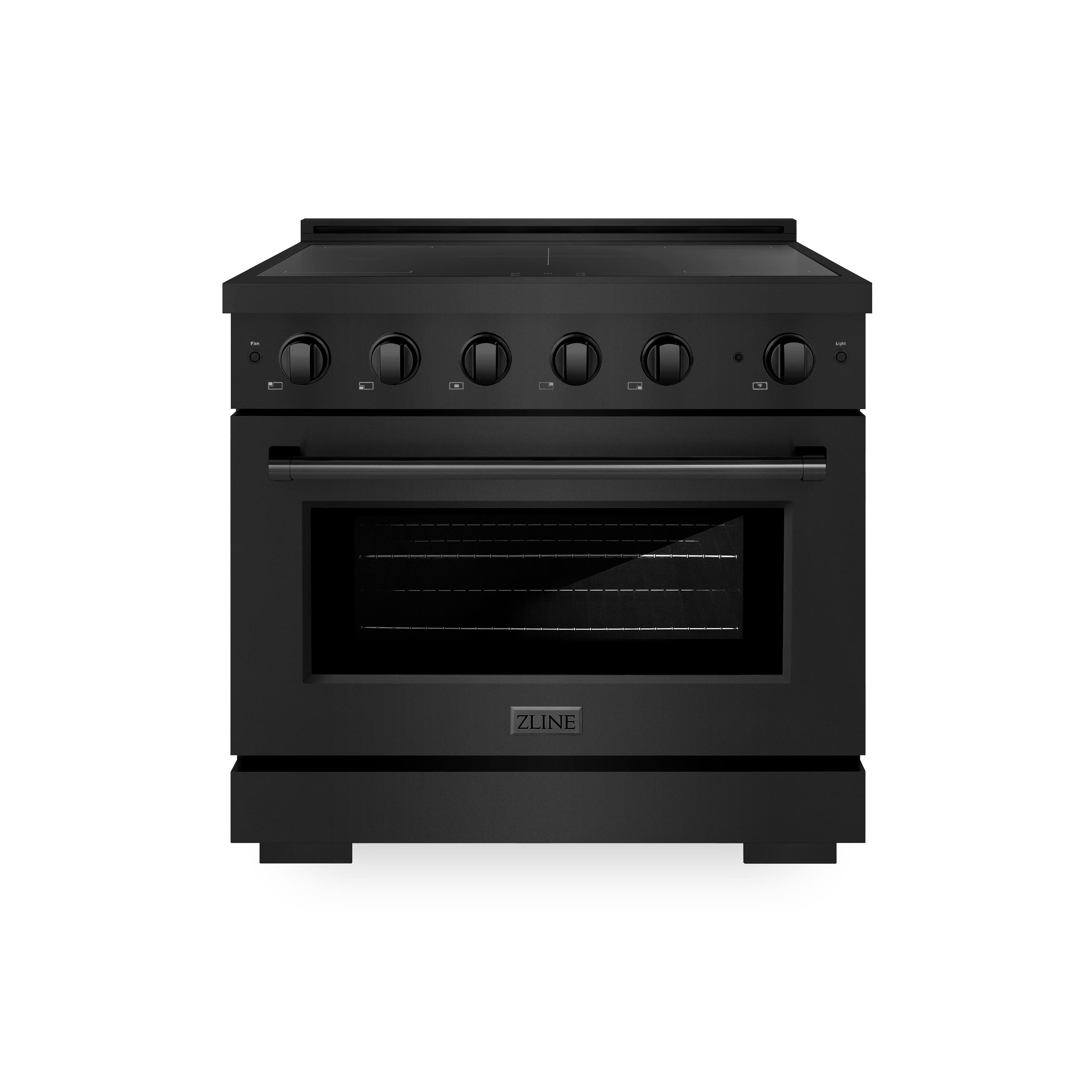ZLINE - 36 in. 5.2 cu. ft. Paramount Freestanding Induction Range with 5 Burners and Electric Oven - Black Stainless Steel