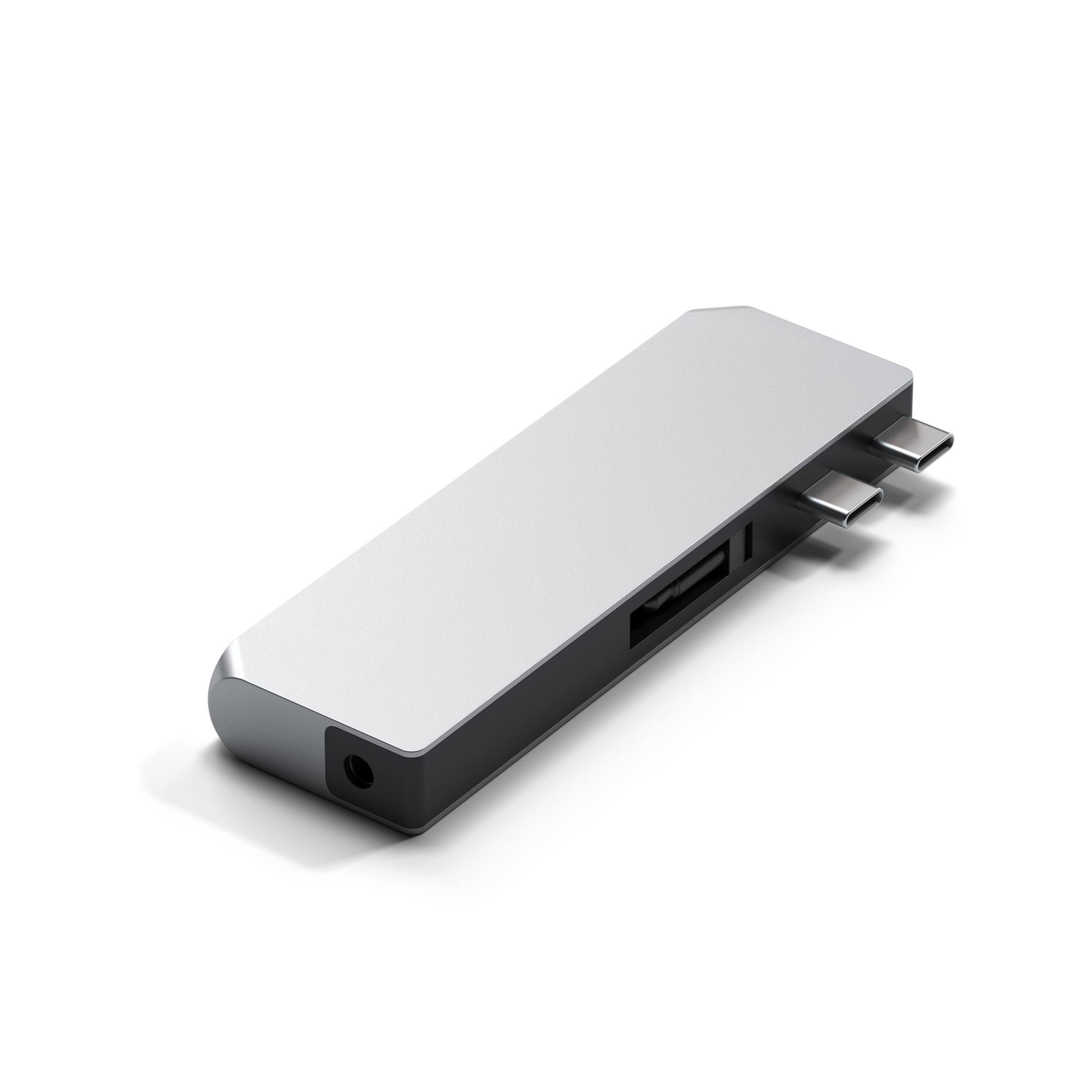 Angle. Satechi - Satechi USB-C Pro Hub Mini Adapter - Silver - Silver.