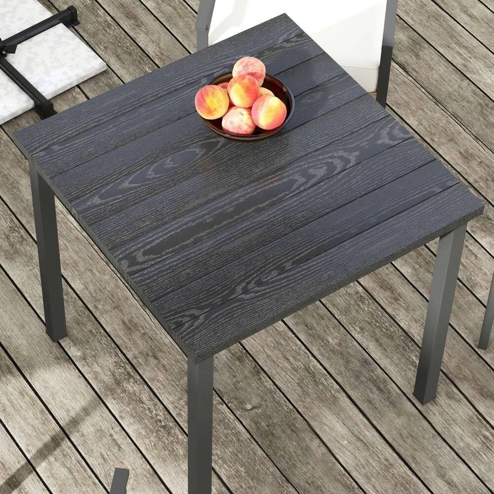 Back. Resenkos - Resenkos 5 Pieces Outdoor Dining Set, Wicker Rattan Patio Furniture Set, Cushions, Beige - Beige.