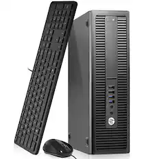 Front. HP - ProDesk Desktop Computer PC | Intel Core i5-4th 3.2GHz | 16GB DDR3 RAM | 256GB SSD | KB & Mouse | Wi-Fi | Windows11 - Black.