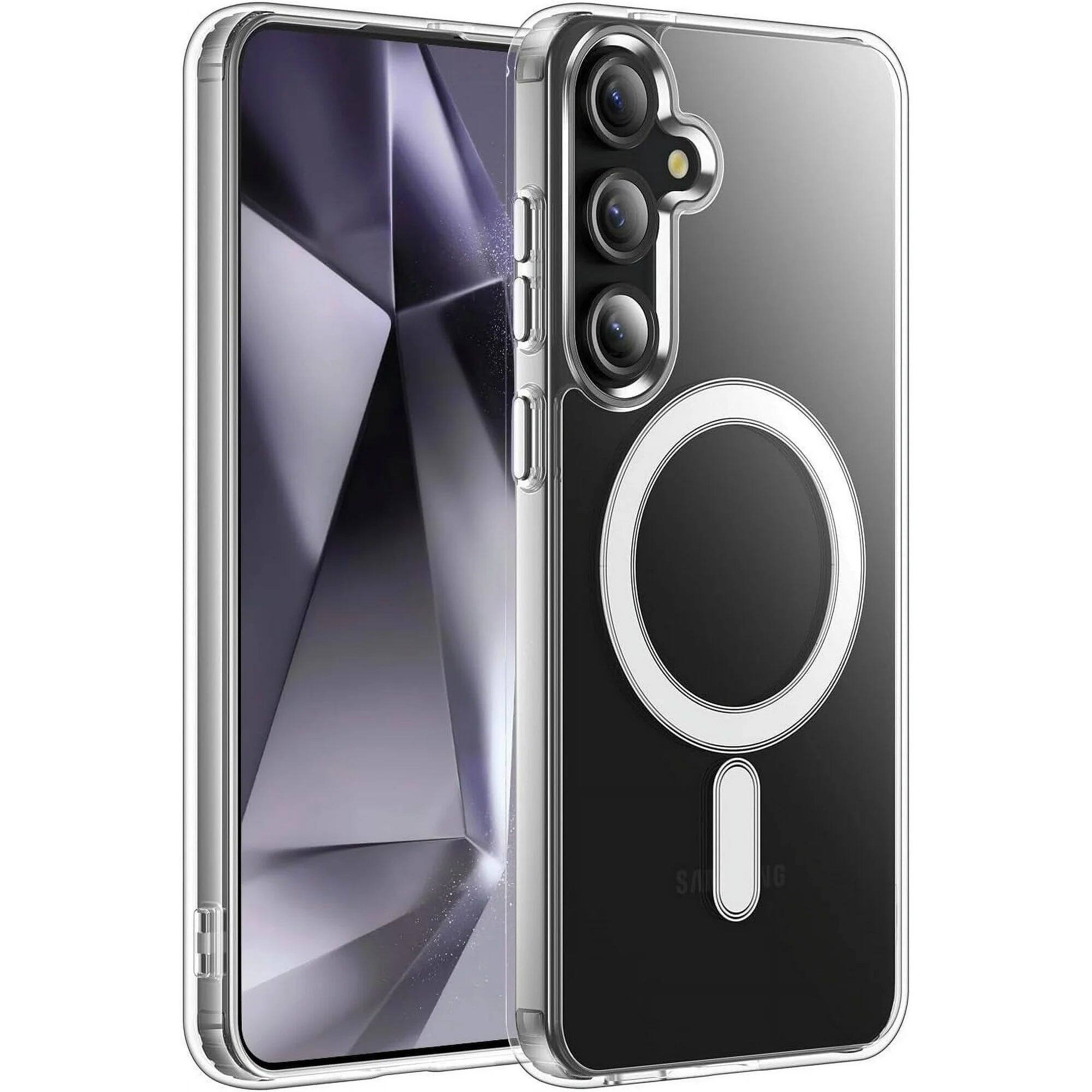 Entronix - Magnetic Case for Samsung Galaxy S25 Plus - Slim Hard Back Design - Clear