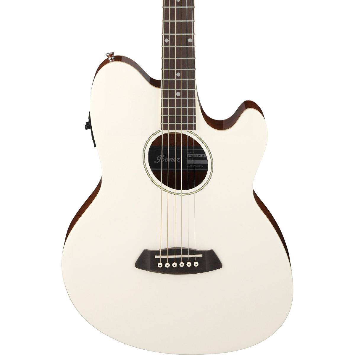Alt View 3. Ibanez - Ibanez TCY10E Talman Acoustic Guitar, Purpleheart Fretboard, Ivory.