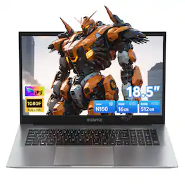 ACEMAGIC - AX18 - 18.5" Laptop - Intel N150 (Up to 3.6GHz) - 16GB RAM - 512GB - SSD Laptop - Windows 11 pro - WIFI5 BT5 - Gray