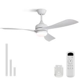 Sofucor - 52'' Ceiling Fans Light Kit Dimmable LED Quite Reversible DC Modern Indoor Outdoor Ceiling Fan for Farmhouse Bedroom - White