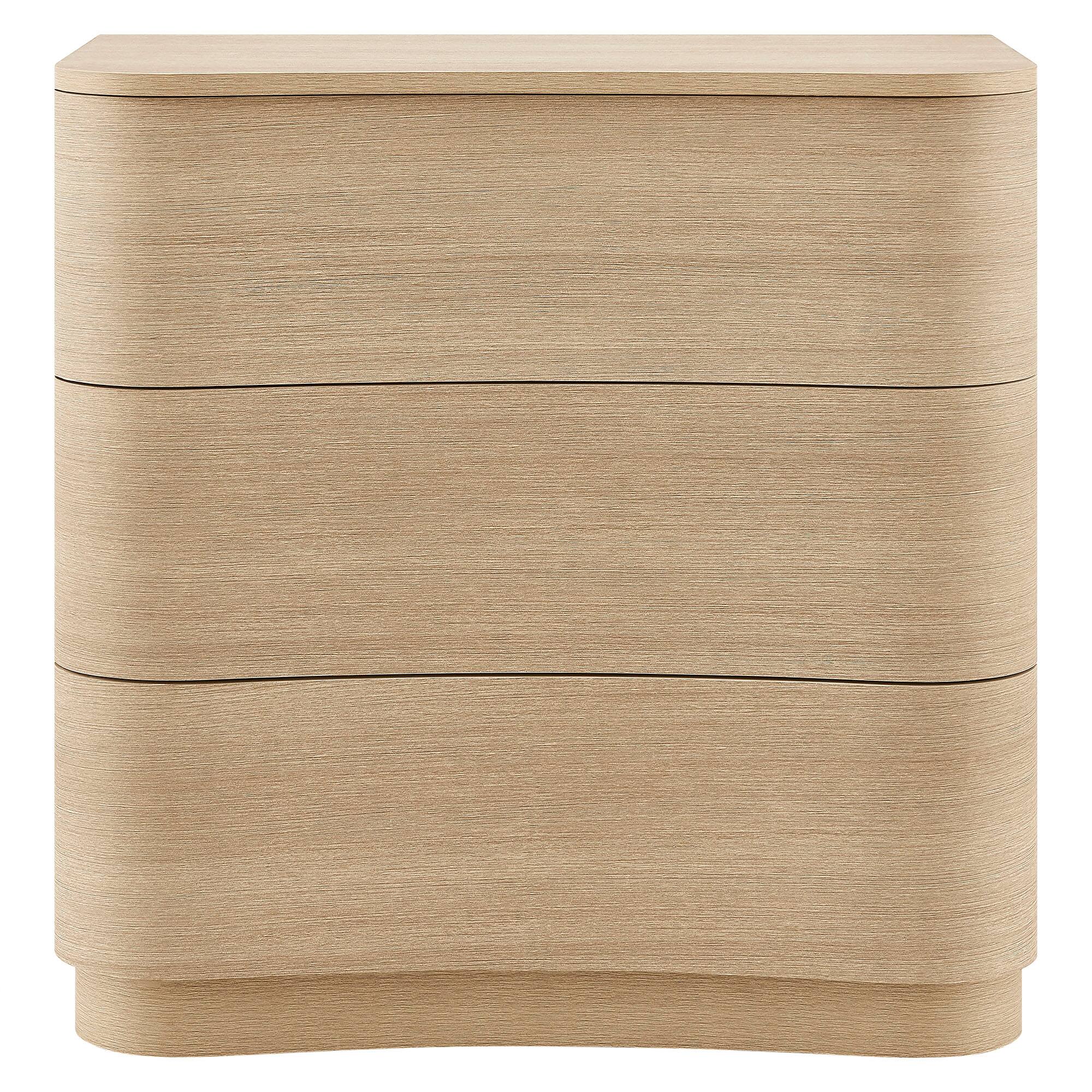 Alt View 4. Modway - Mirae 3-Drawer Curved Compact Dresser by Modway - Brushed Light Oak.
