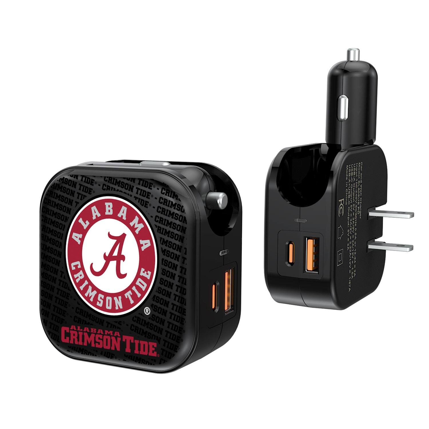 Keyscaper - Alabama Crimson Tide Team Logo Dual Port USB Car & Home Charger - Multicolor