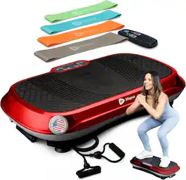 LifePro - Waver Vibration Plate – Whole Body Exercise Machine for Weight Loss, Muscle Toning & Lymphatic Drainage - Red