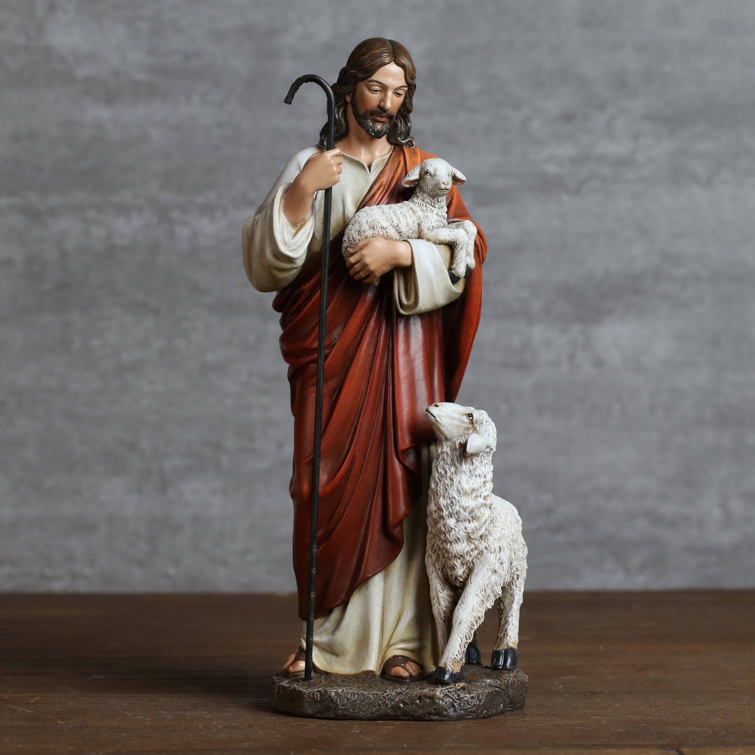 Alt View 2. Refined Abode Design - Bc The Good Shepherd Statue 11 8 H Figure Grace Hope And Guidance Home Decor Religious Gift Classical.