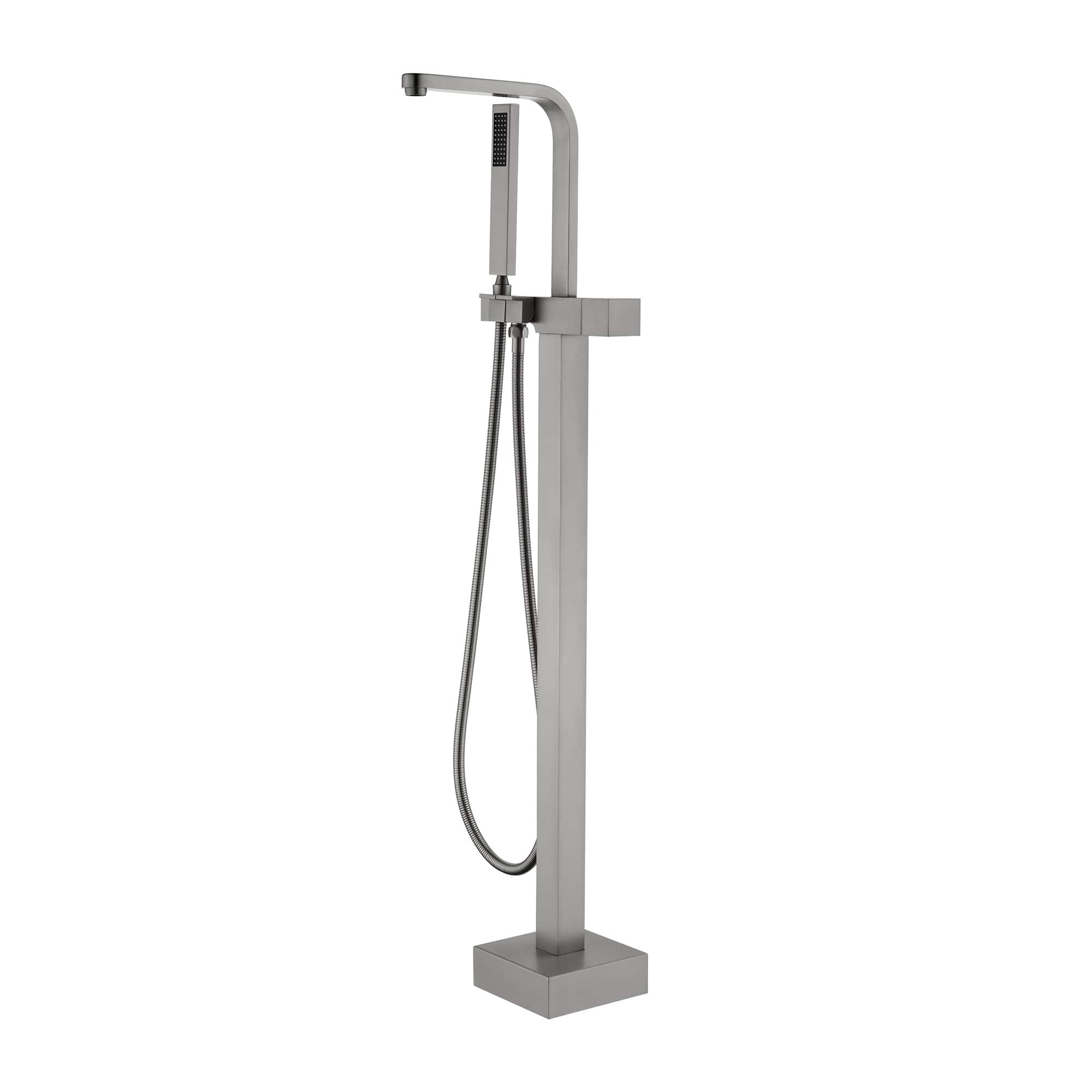Boyel Living - Brushed Nickel Bathtub Faucet Solid Brass Single Handle 360° Swivel Handheld Spray - Silver