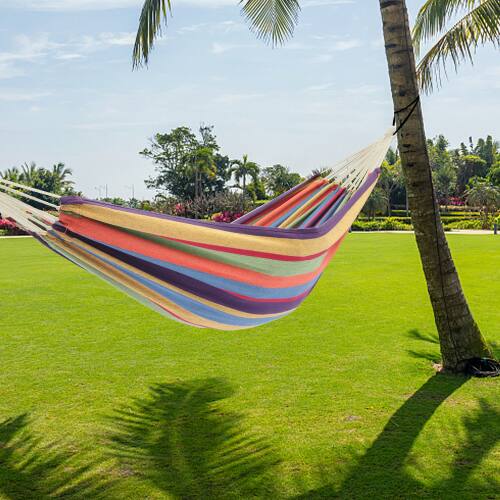 Alt View 9. Winado - Hammock Set 9 FT Heavy Duty with Steel Stand, Portable Carrying Bag for Garden Indoor Outdoor Patio Deck Yard Beach - Rainbow Stripes.