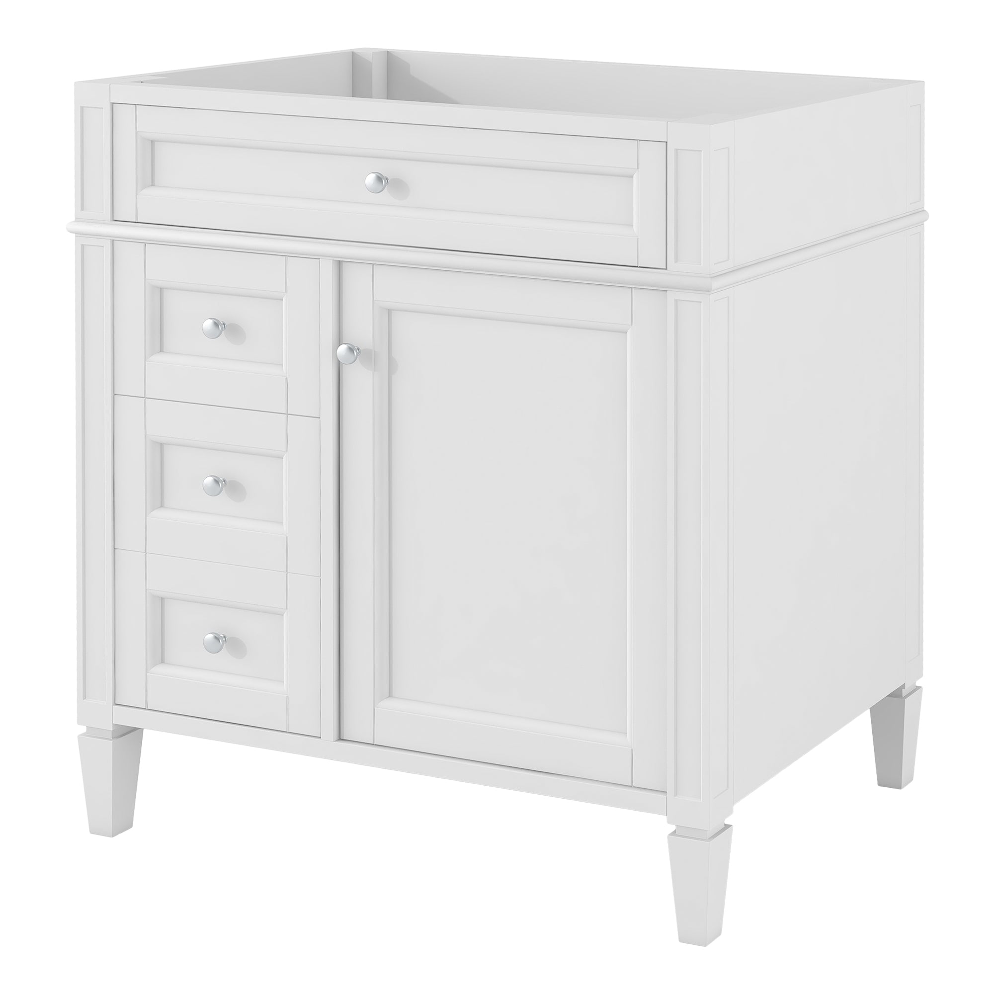 Alt View 5. Boyel Living - 30 Inch Bathroom Vanity Cabinet Only No Sink Green 2 Drawers and Tip Out DrawerWhite - White.