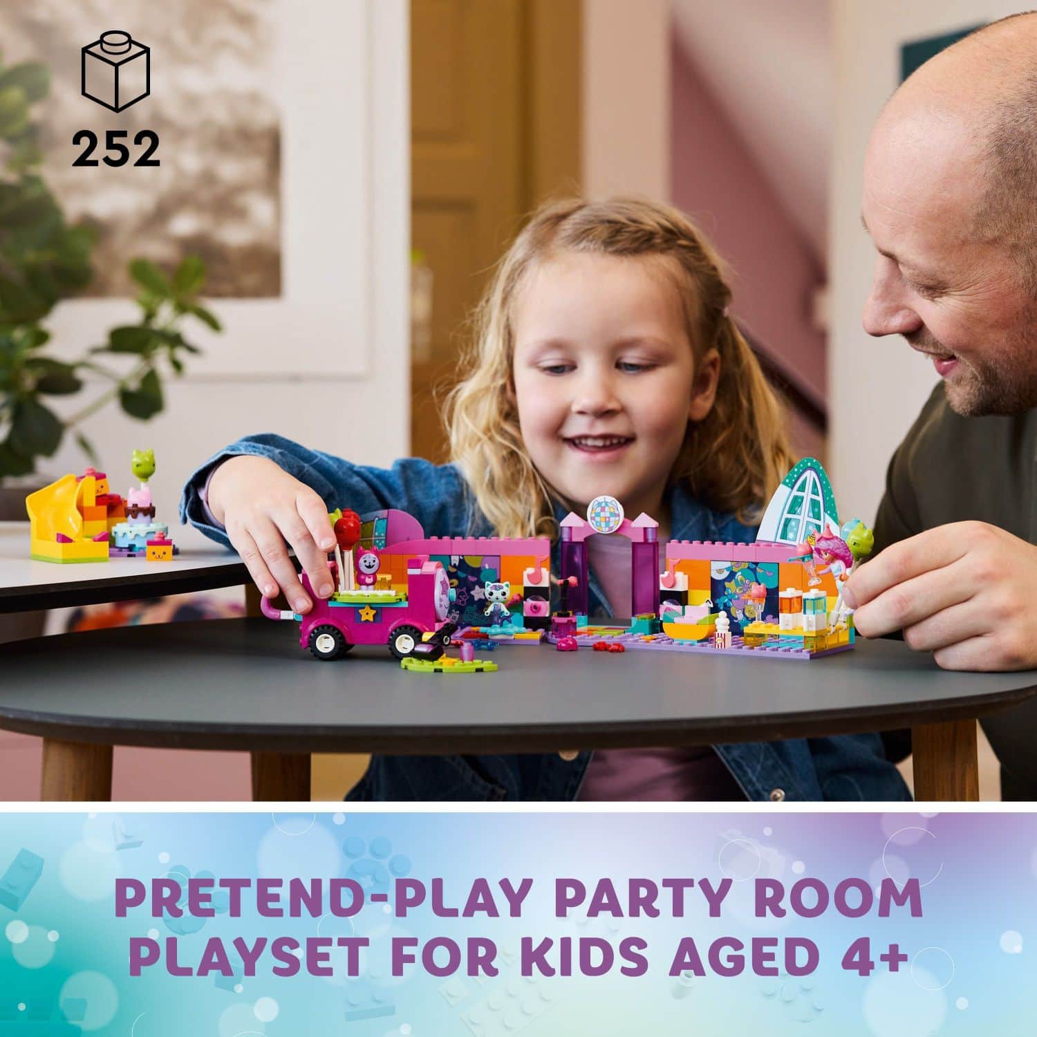 252 Pretend-Play Party Room Playset for Kids Aged 4+