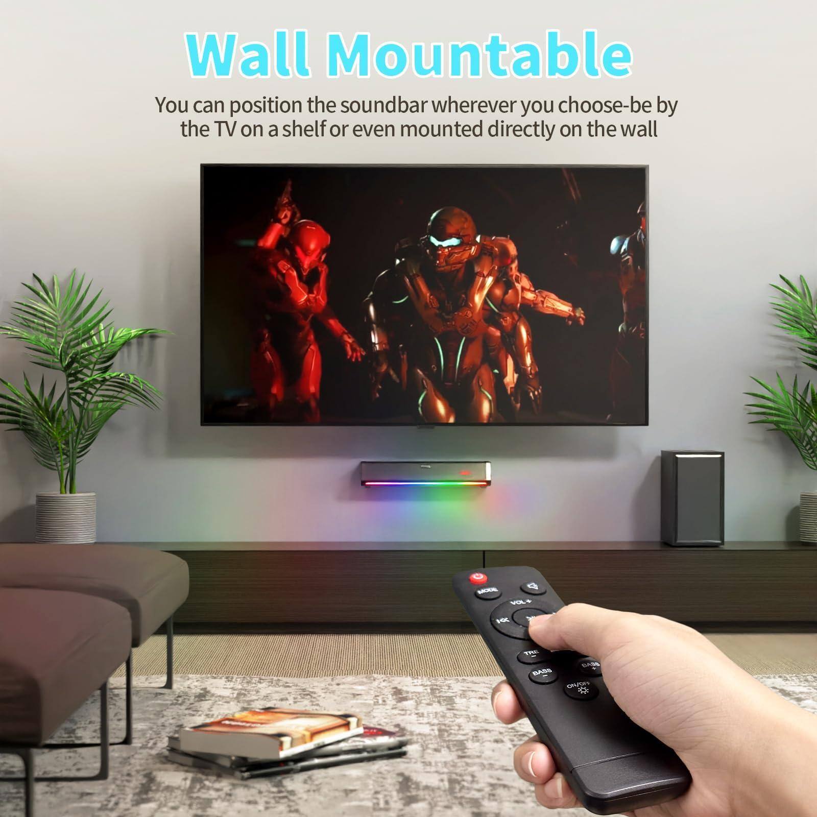 Wall Mountable

You can position the soundbar wherever you choose - be by the TV on a shelf or even mounted directly on the wall