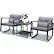 Angle. Costway - 3PCS Patio Rattan Furniture Set Rocking Chairs Cushioned Sofa - Gray.