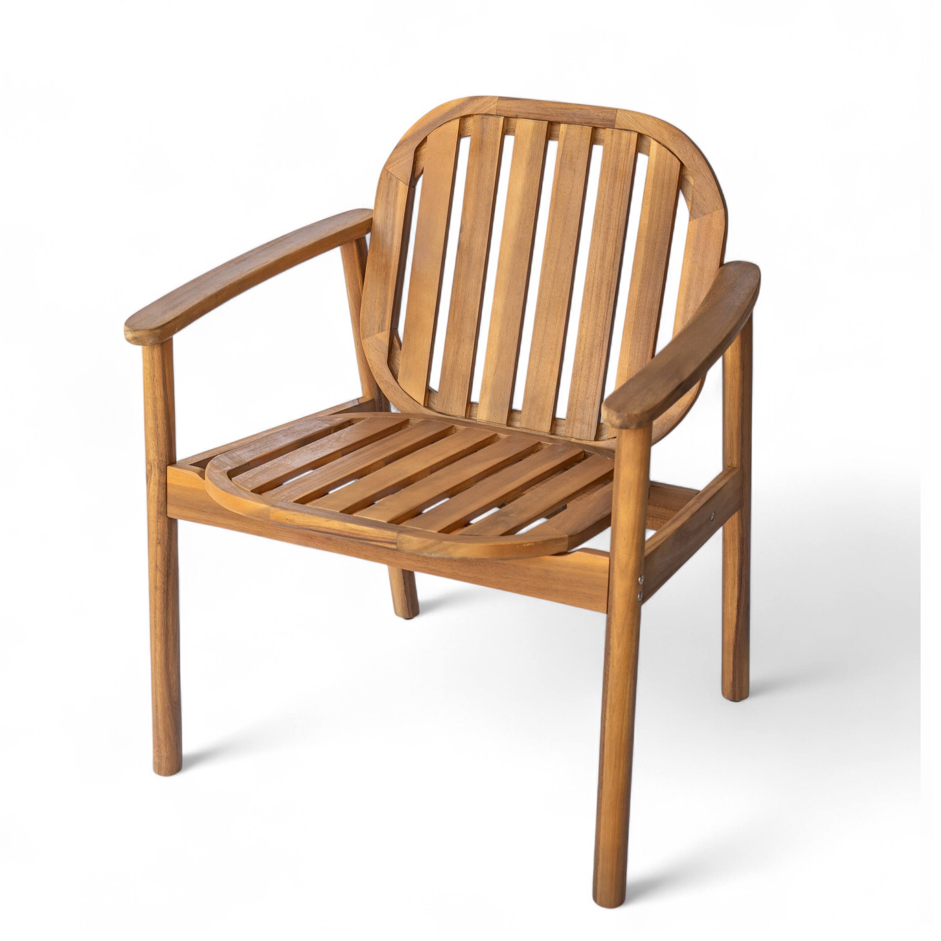 Alt View 6. Mondawe - 7 Pieces Outdoor Patio Dining Set,6 Acacia Wood Dining Chair and 1 Acacia Wood Dining Table - Teak+ Beige.