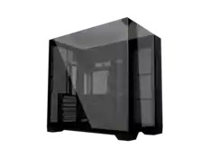 Front. Lian Li - LIAN LI O11 vision compact black color Aluminum / Steel / Tempered Glass ATX Mid Tower computer Case ----O11VPX - black.