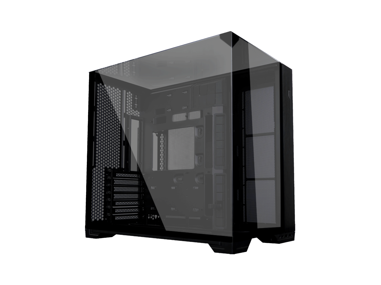 Lian Li - O11 vision compact black  color Aluminum / Steel / Tempered Glass ATX Mid Tower computer Case ----O11VPX - Black