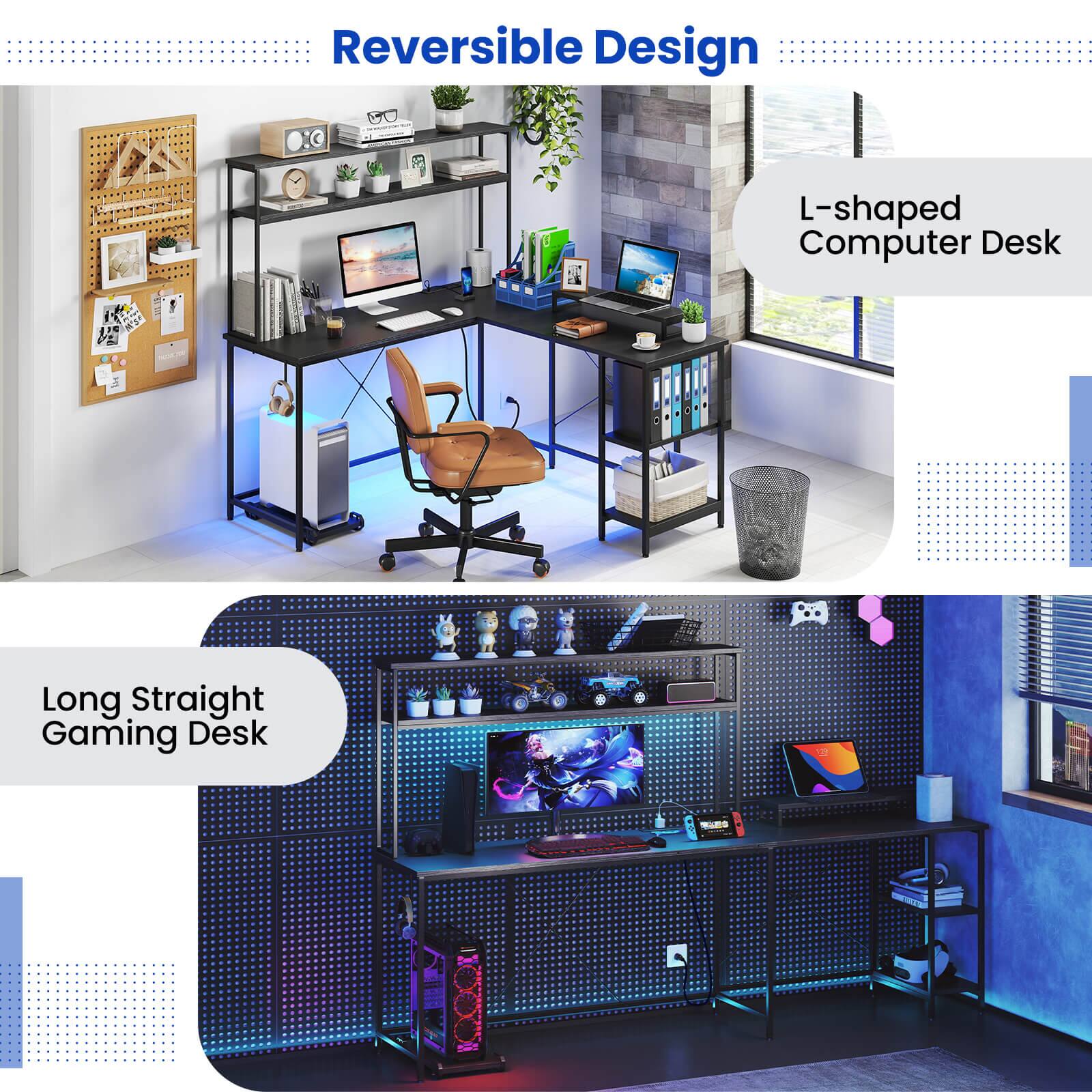 Reversible Design: This design allows for the desk to be used in two different orientations, providing flexibility and adaptability to various room layouts.
Ig L-shaped Computer Desk: This design features an L-shaped desk that maximizes the use of space and provides a comfortable workspace.
Long Straight Gaming Desk: This design is ideal for gamers who prefer a long, straight desk for an immersive gaming experience.