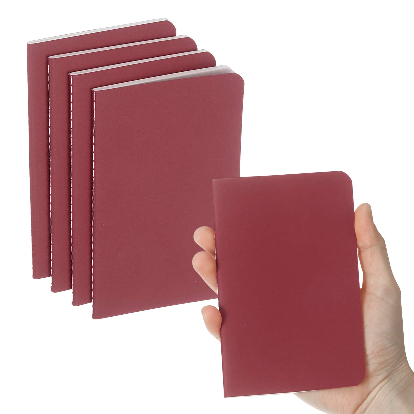 Unique Bargains - 4pcs A6 Notebook, Mini Pocket Kraft Memo Notepads Lined Sketchbook 3.5x5.5 Inch 30 Sheets for Office Travel - Wine Red price history on PriceWatchPro