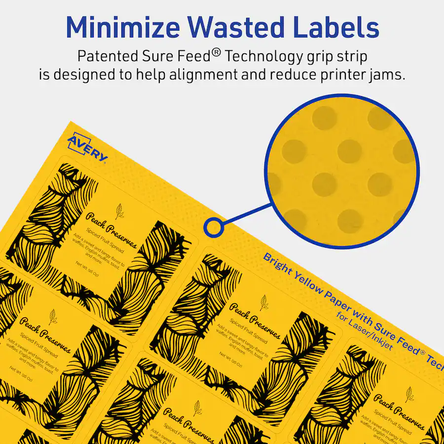Avery Printable Rectangle Labels, Bright 2
