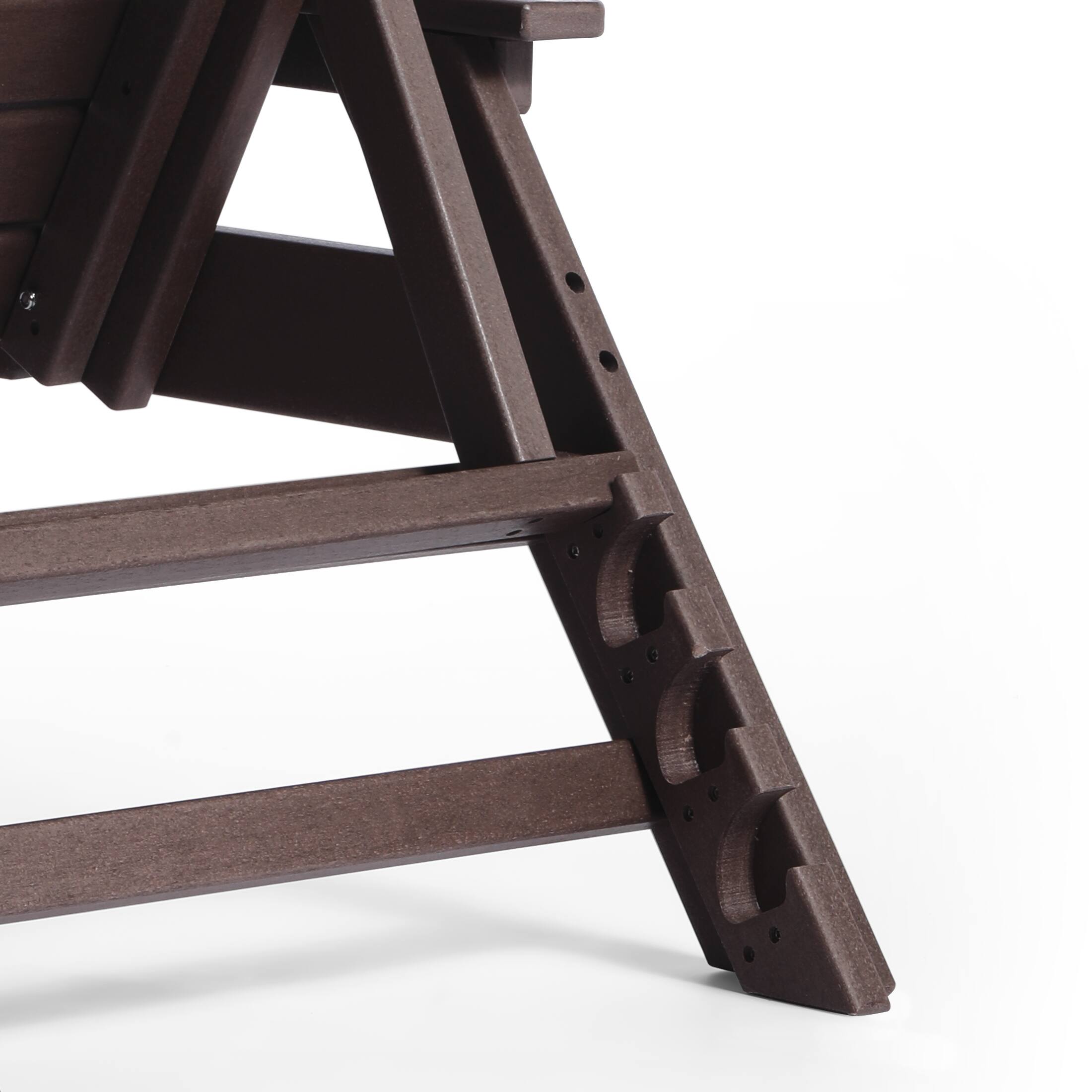 Alt View 5. WestinTrends - WestinTrends Malibu 3 piece Set Poly Adirondack Outdoor Chaise Lounges with Side Table - Dark Brown.