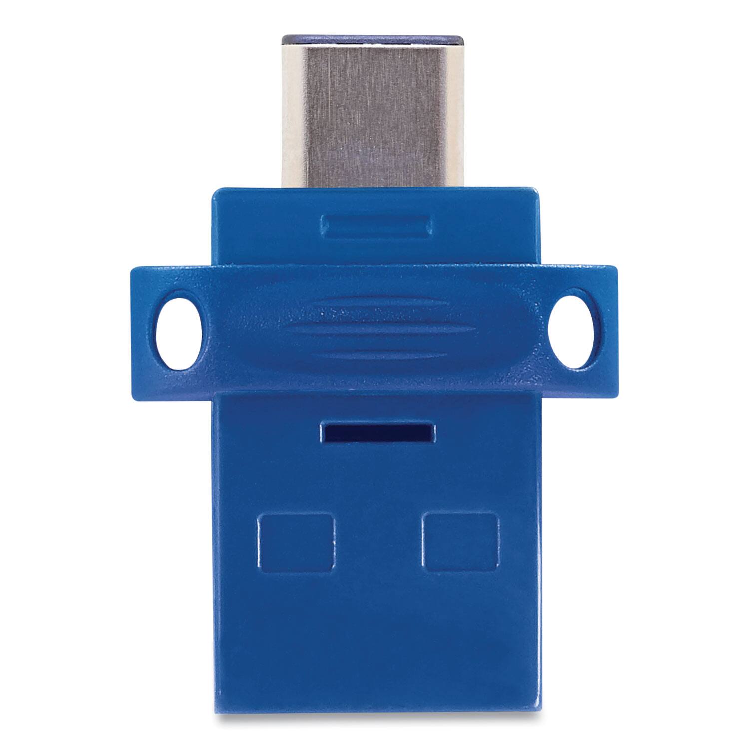 Alt View 4. Verbatim - Verbatim 99154 Store ‘n' Go 32 GB Dual USB 3.0 Flash Drive for USB-C Devices - Blue - Blue.