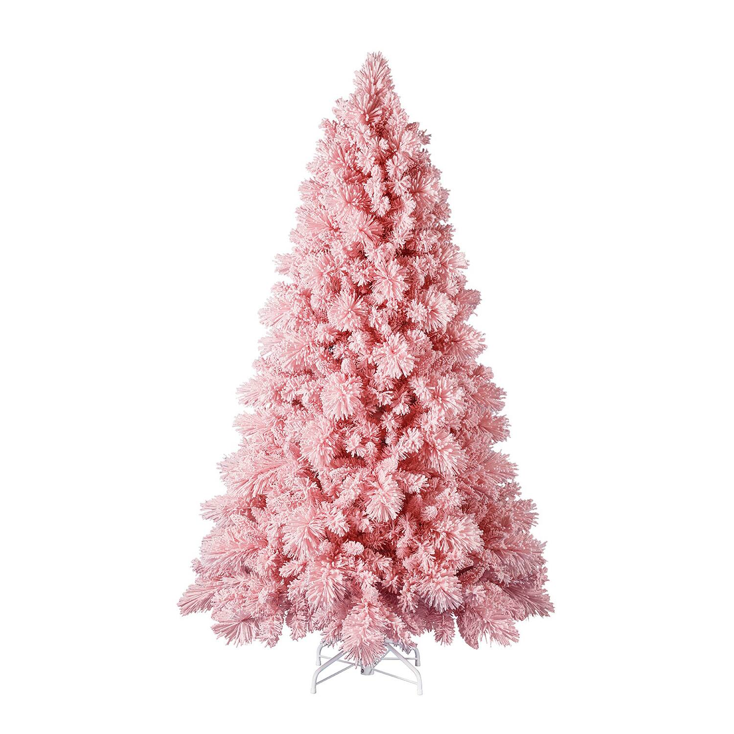 Alt View 3. Home Heritage - Home Heritage Snowdrift 6.5 Ft Pre-Lit Artificial Christmas Holiday Tree, Pink - Pink.