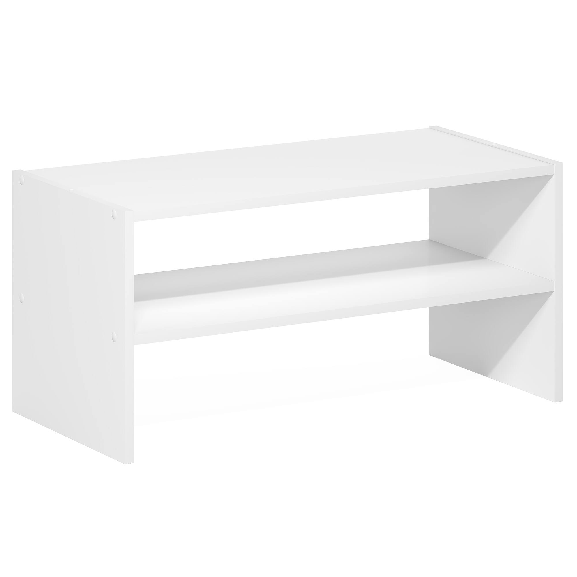 Alt View 4. Furinno - FANO Shoe Rack, 24-Inch Width Shoe Organizer, Stackable Shoe Storage, for Closet Entryway, Office, Garage - White.