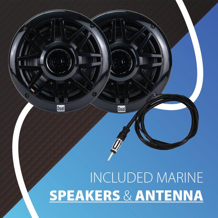 Dual  
Dual  
INCLUDED MARINE SPEAKERS & ANTENNA