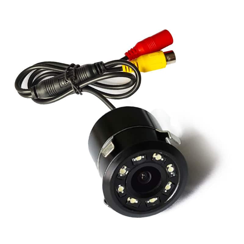 Cluzine - 8 LED Flush Mount Car Backup Camera, 150° Wide Angle, Dynamic Trajectory, Night Vision