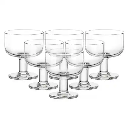 Front. Bormioli Rocco - Bormioli Rocco Hosteria Stackable Dessert Cups, Set of 6, Tempered Glass, 8 Oz - Clear.